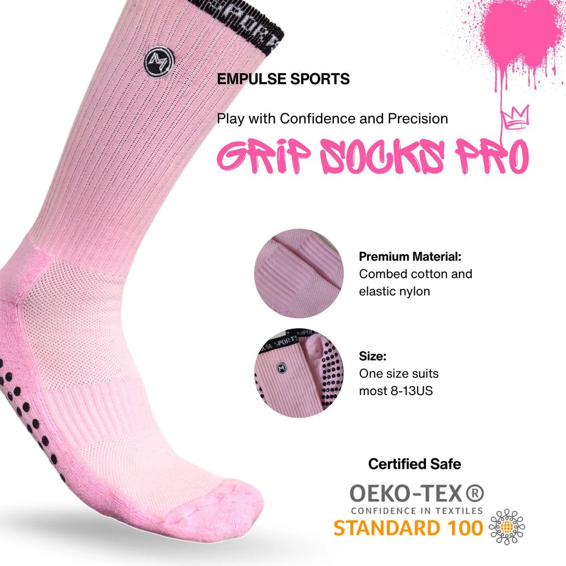 Empulse Grip Socks Pro – Pink Blaze