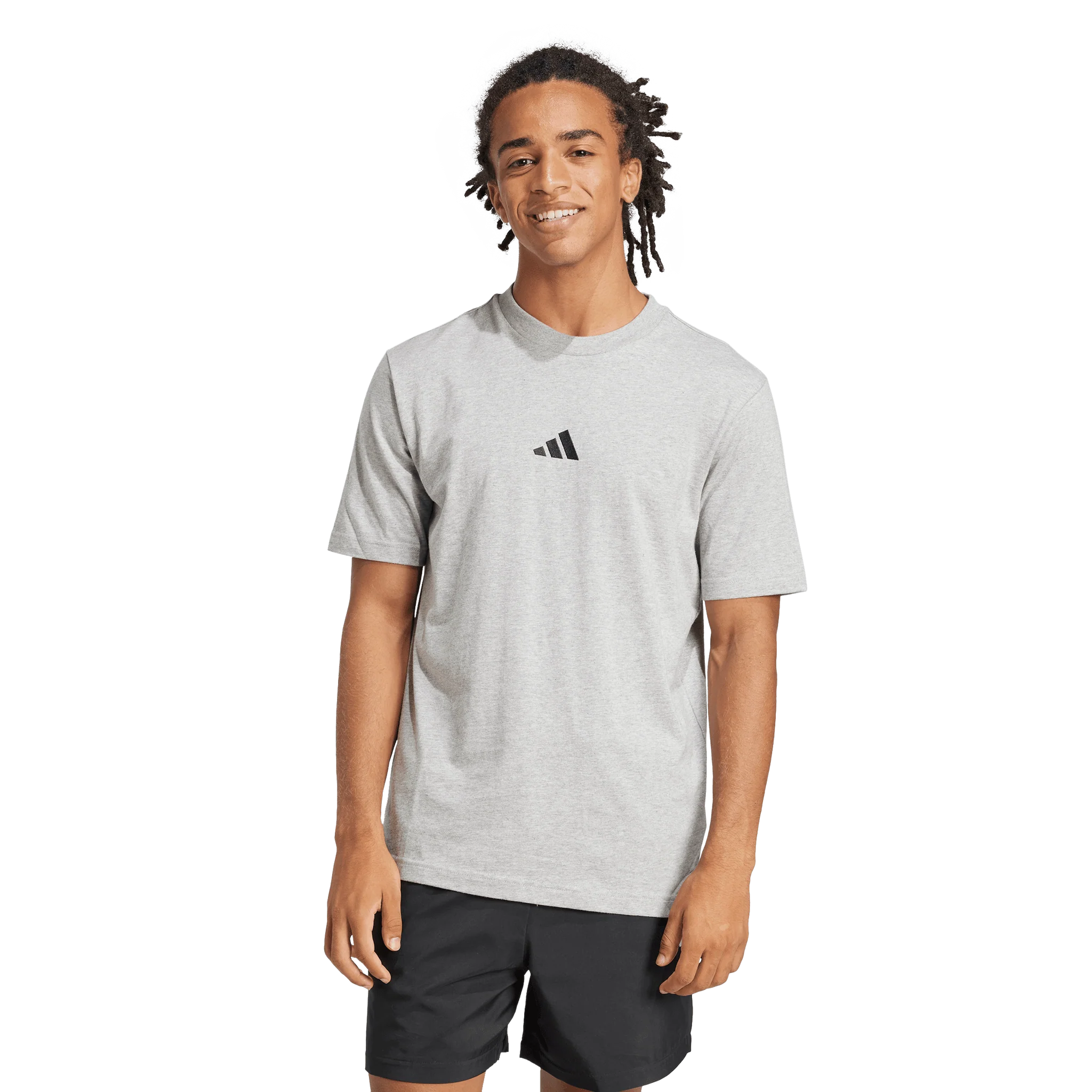 Adidas Grey Tshirt Mens Cotton Essentials