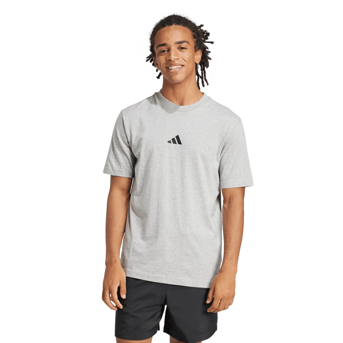 Adidas Grey Tshirt Mens Cotton Essentials