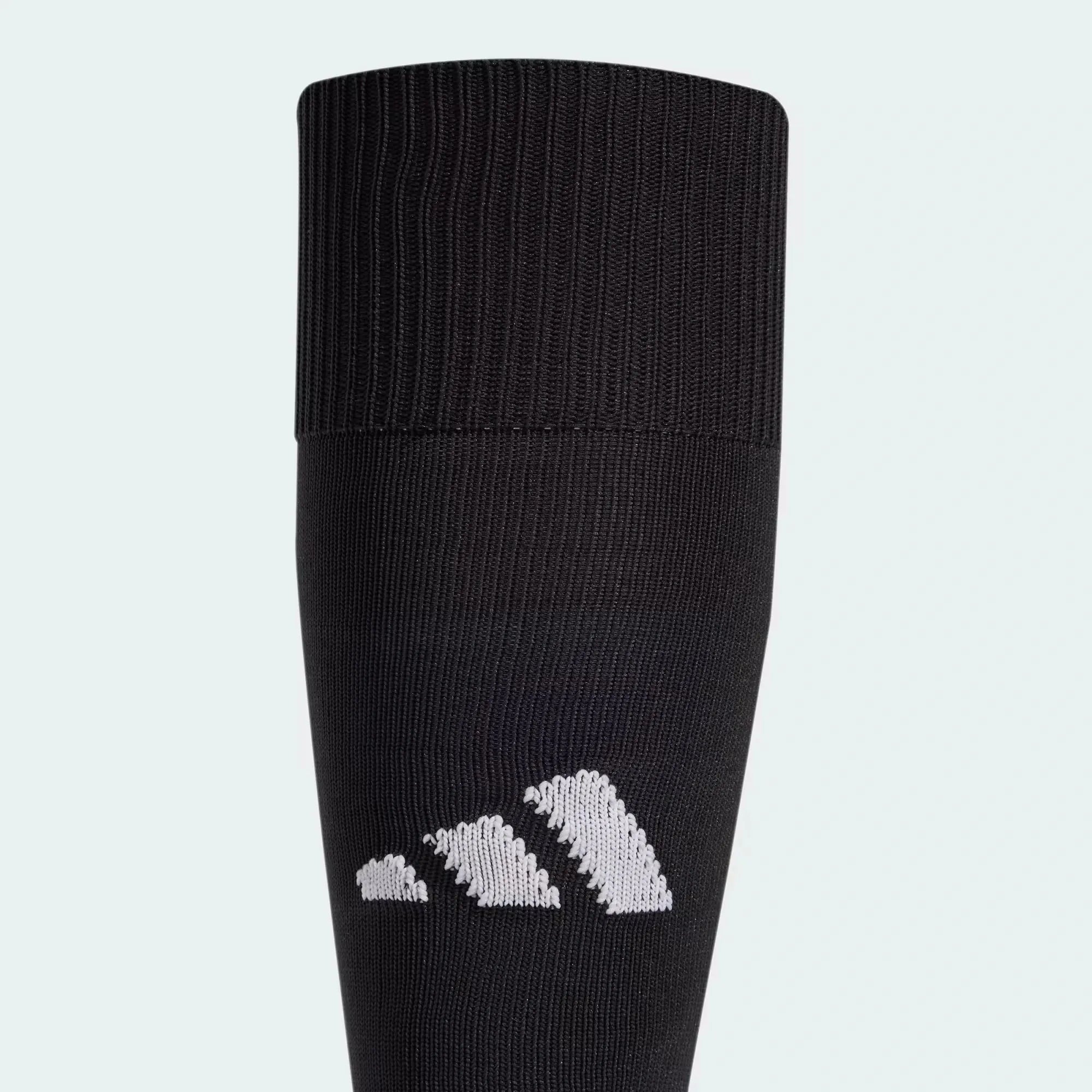 Adidas Milano 23 black compression socks showing the Adidas logo 