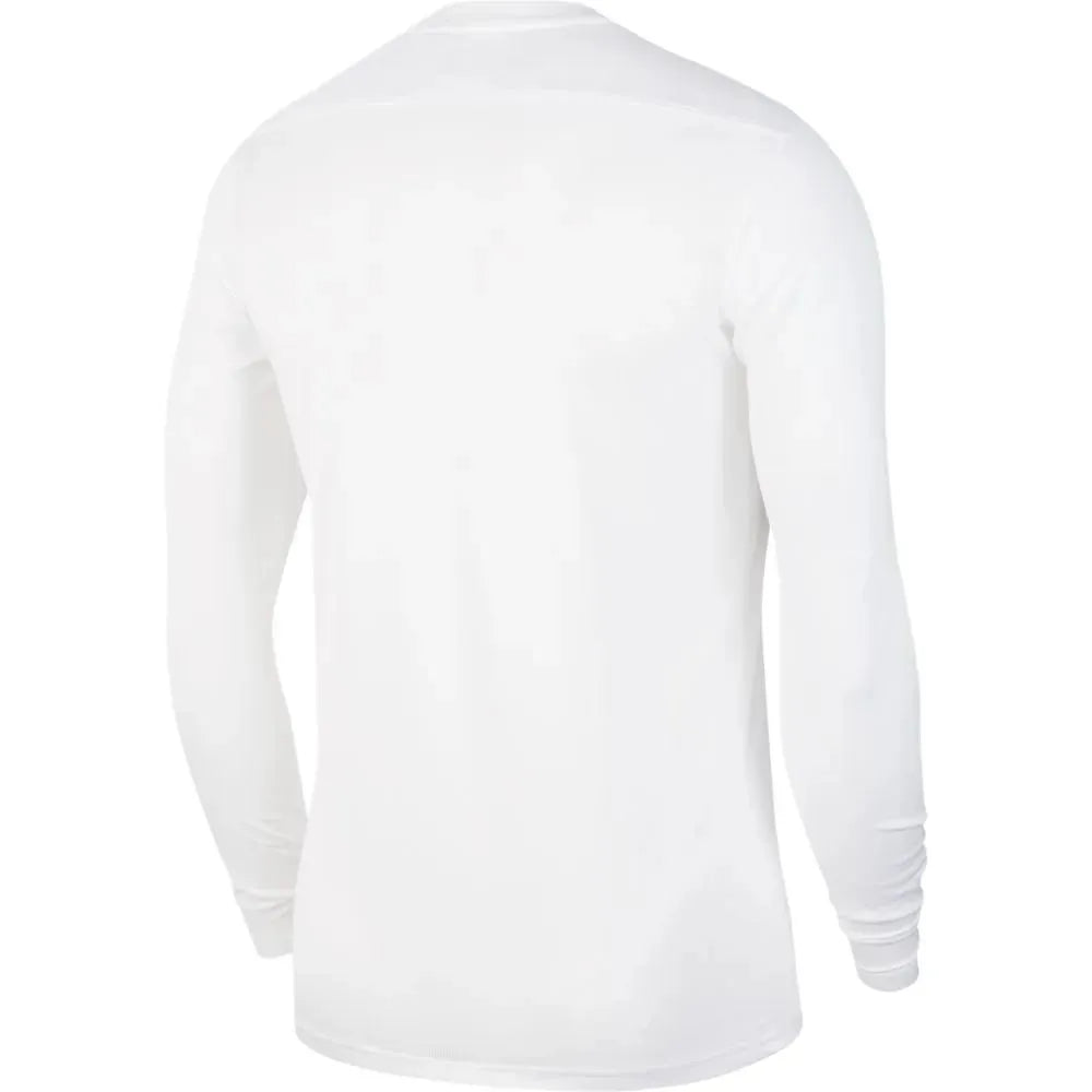 Nike Park VII long sleeve performance tee – back flat lay in white.