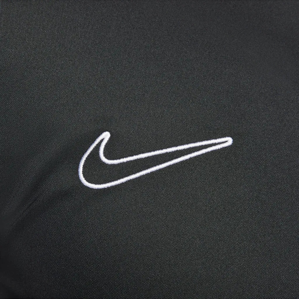 White Nike logo on a black background