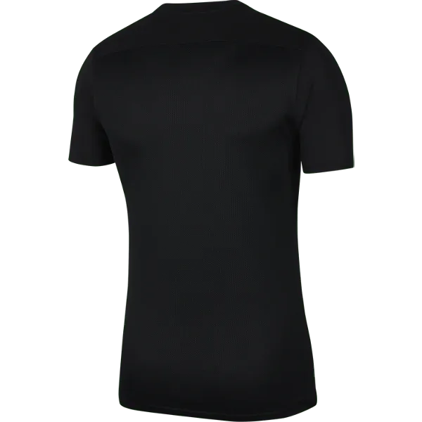 Rear view of Nike Men's Park 7 Jersey in black showcasing clean athletic cut