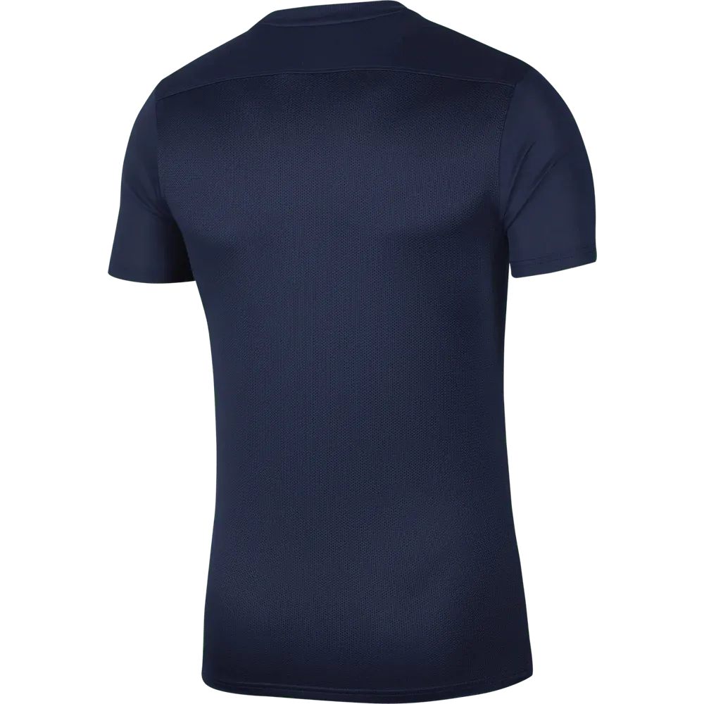 Back view of Nike Men's Park 7 Jersey in deep navy with athletic mesh design