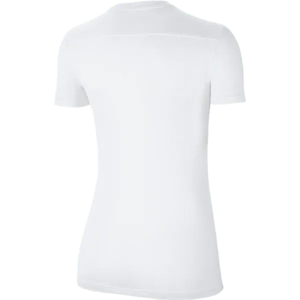Back view of Nike Women's Park 7 Jersey in white showing athletic cut