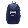 Nike Academy Team Backpack 30L navy, front view on white background