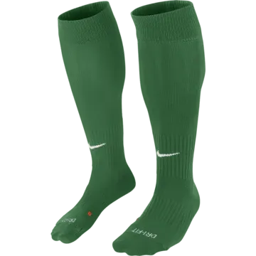 Green Nike Classic II OTC Compression Socks with white swoosh logo – pair one