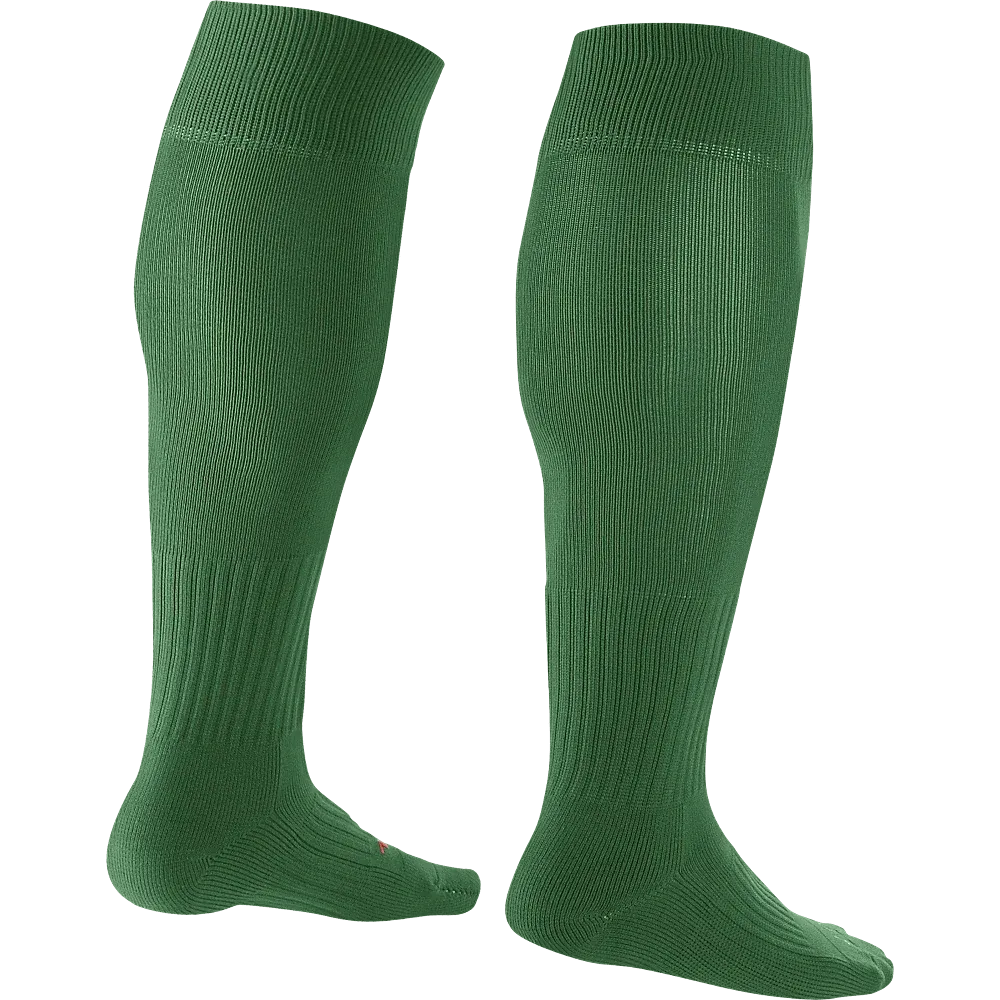 Pine Green Nike Classic II OTC Compression Socks with white swoosh logo – pair two