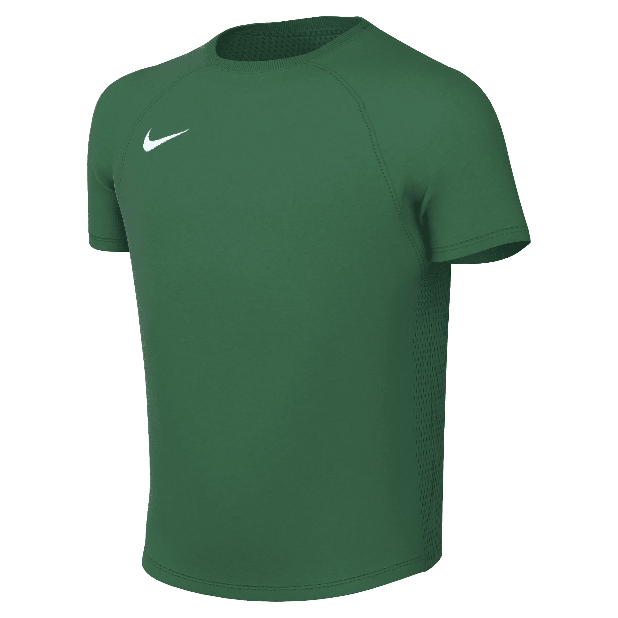 Green t-shirt with Nike logo on a white background