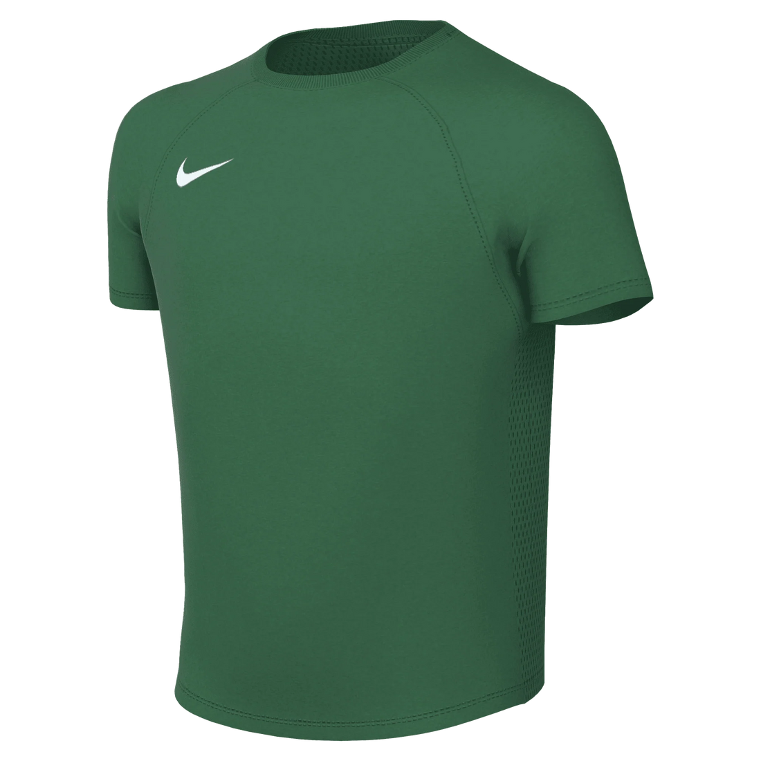 Green t-shirt with Nike logo on a white background