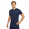 Man wearing Nike Park 8 Jersey navy, men's soccer jersey side view