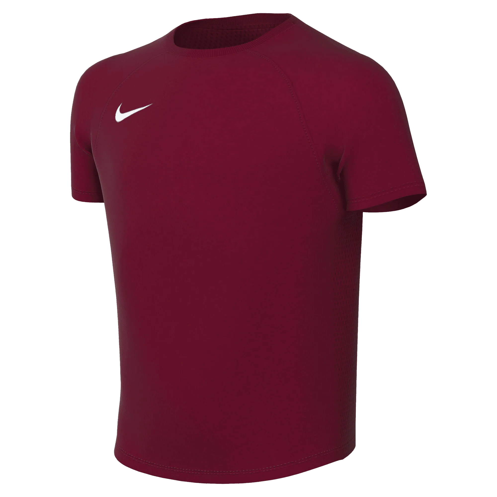 Maroon t-shirt with Nike logo on a white background