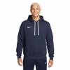 Man wearing a navy blue Nike Park 20 hoodie on a white background