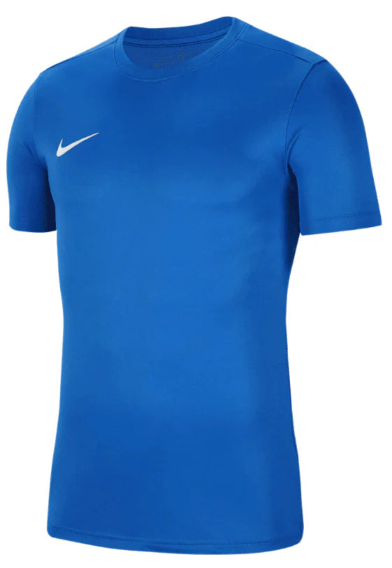 Blue t-shirt with Nike logo on a white background