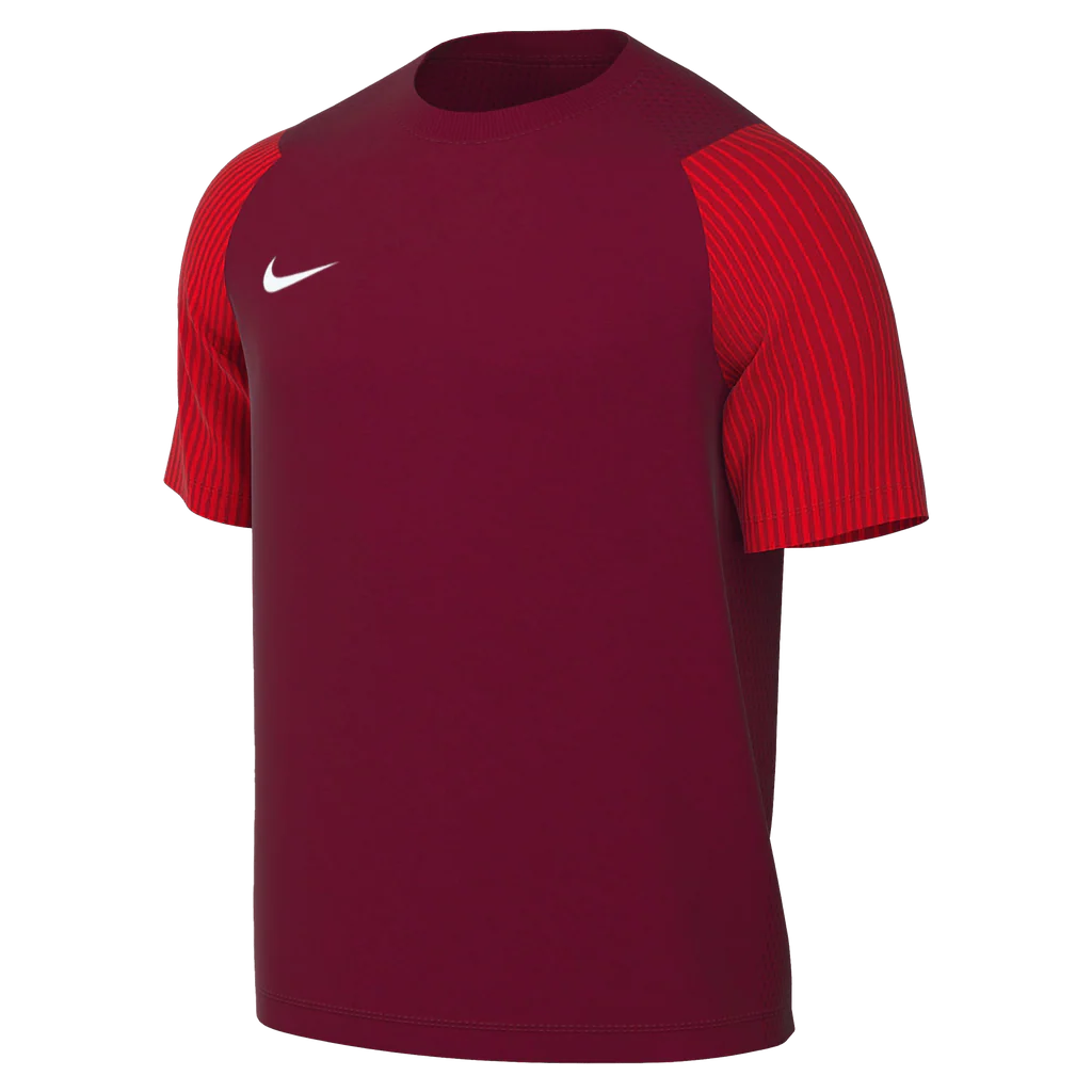 Red sports jersey with Nike logo on a white background