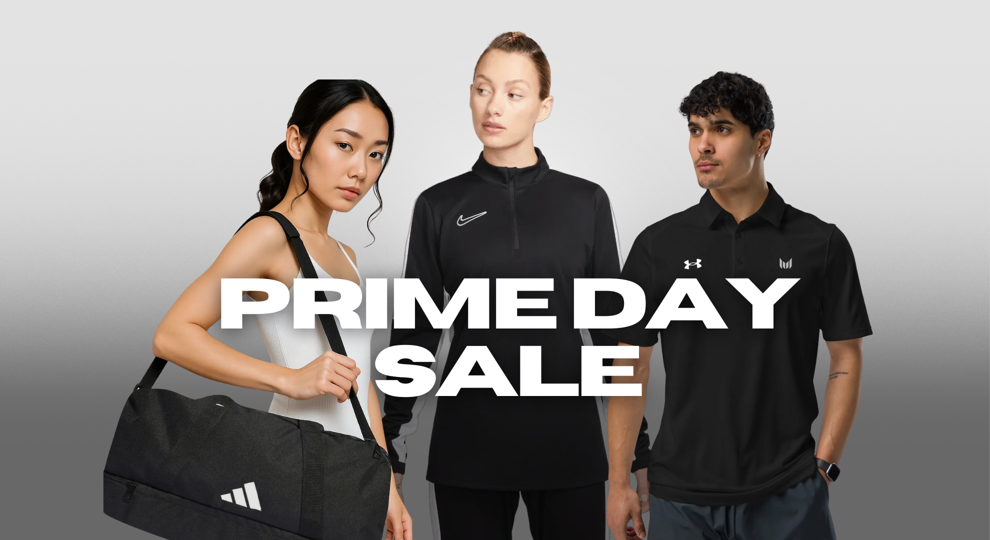Prime Day Sale Banner featuring Empulse range of Nike, Adidas and Under Armour Tshirts, Bags and Polos
