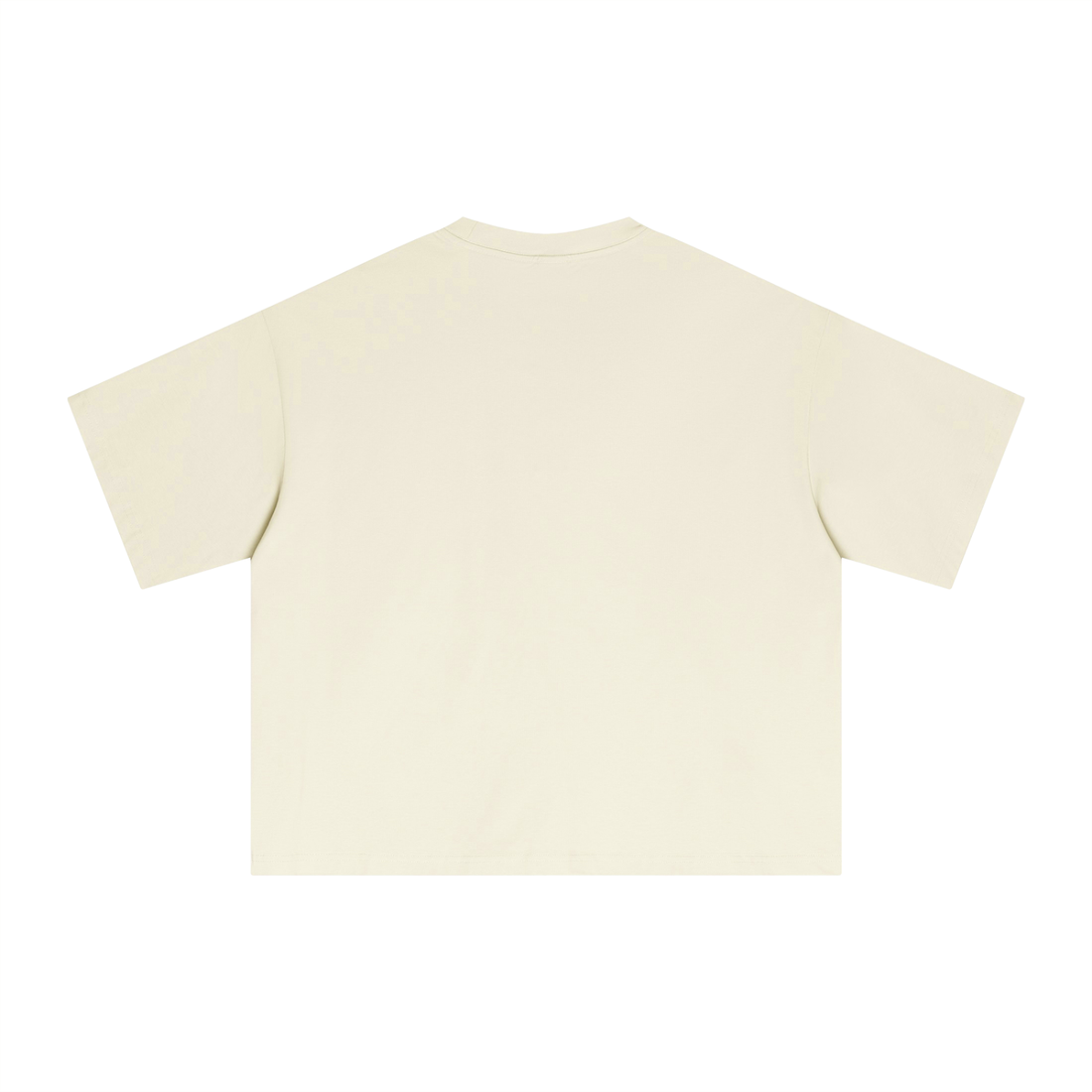 Empulse Running Man Sorona boxy tee in light apricot, plain back view