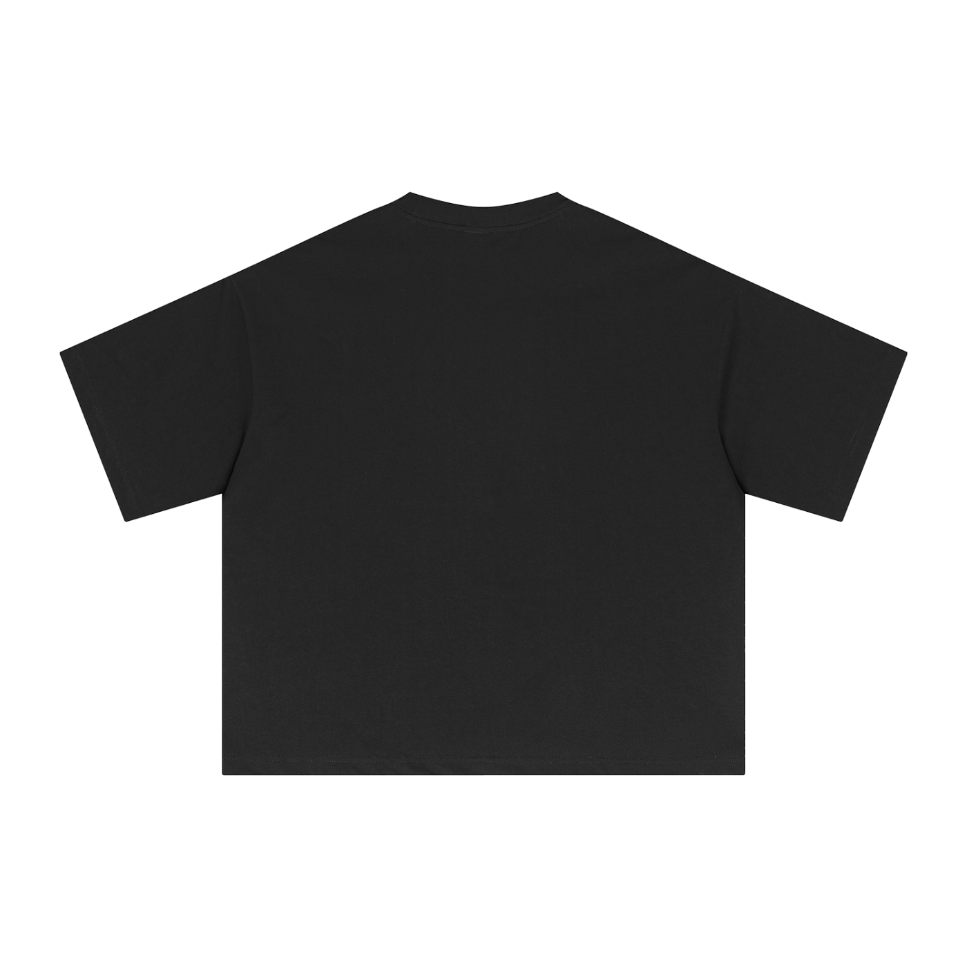 Empulse Running Man Sorona boxy tee in black, plain back view