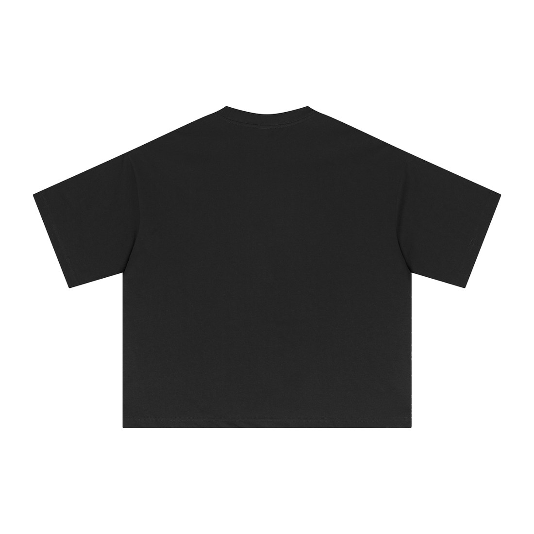 Empulse Running Man Sorona boxy tee in black, plain back view