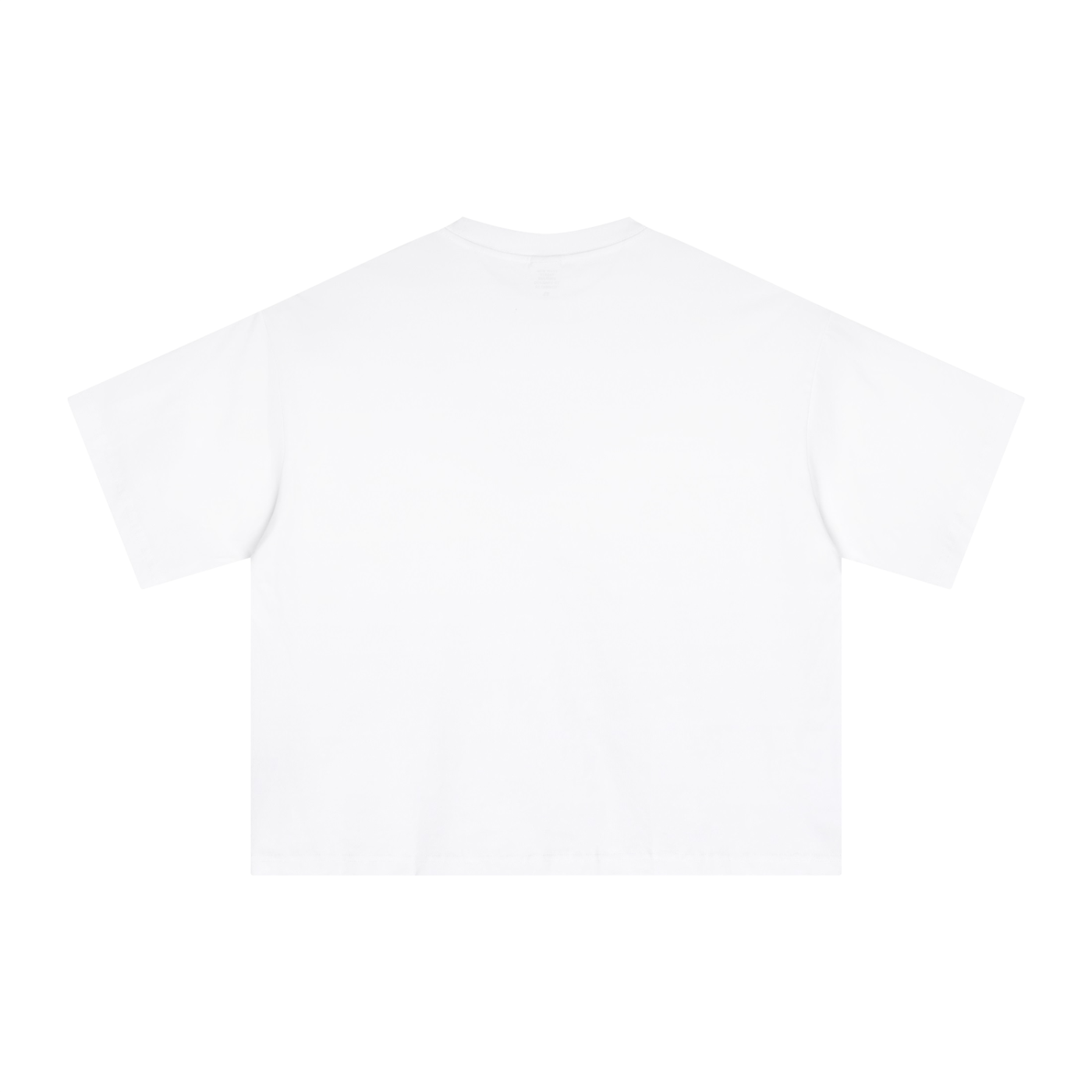 Empulse Running Man Sorona boxy tee in white, plain back view