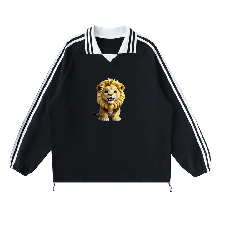 Empulse Black shirt with a lion graphic on a white background