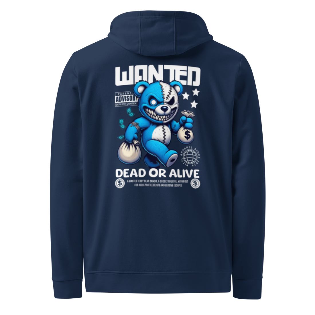 Back view of navy Nike hoodie with EMPULSE® custom design print