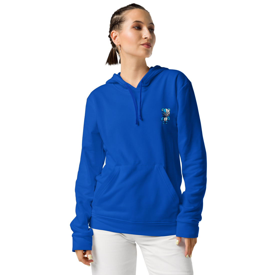 Back of blue Nike hoodie featuring EMPULSE® custom graphic design