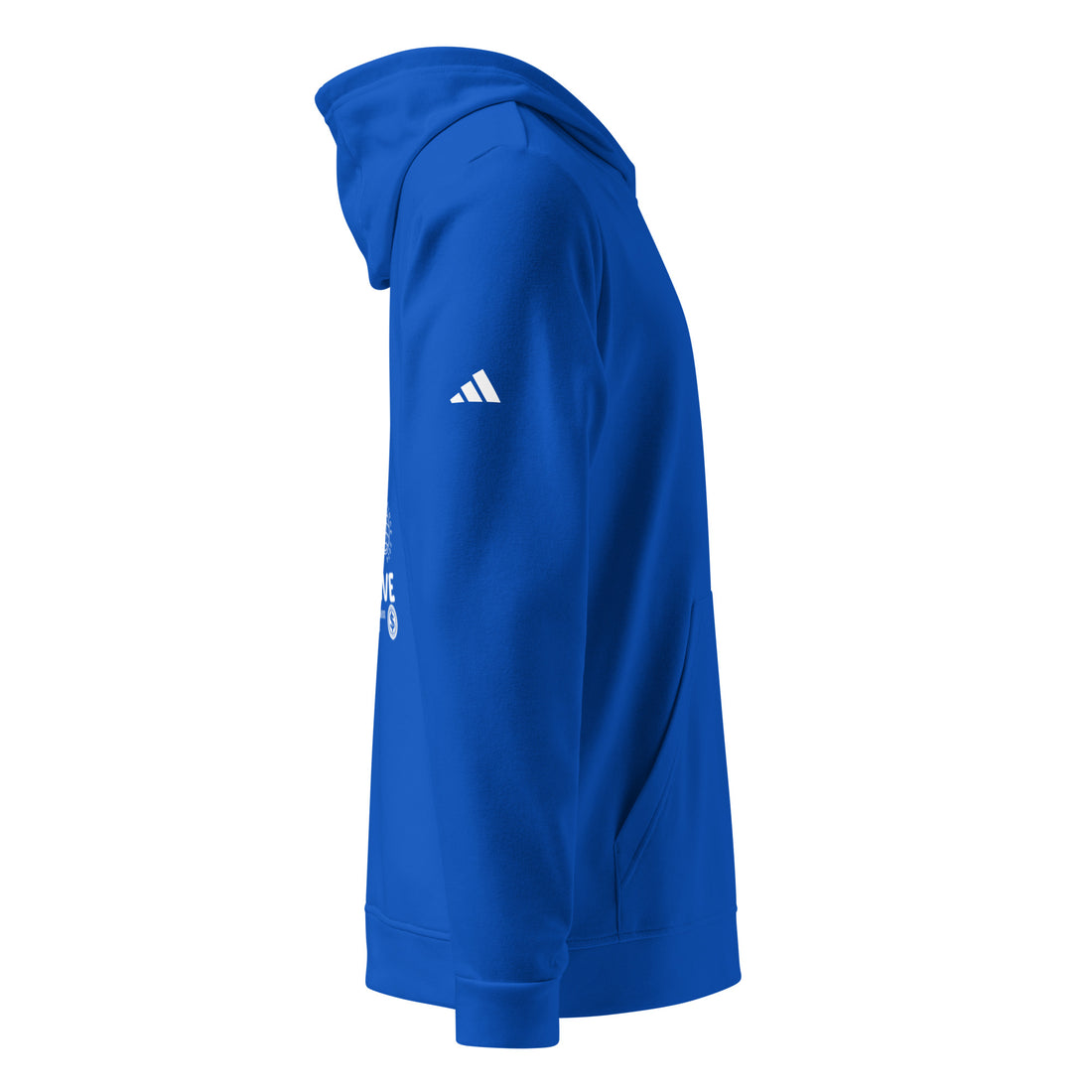 EMPULSE® x adidas Wanted Dead or Alive hoodie Royal Blue, side angled product view