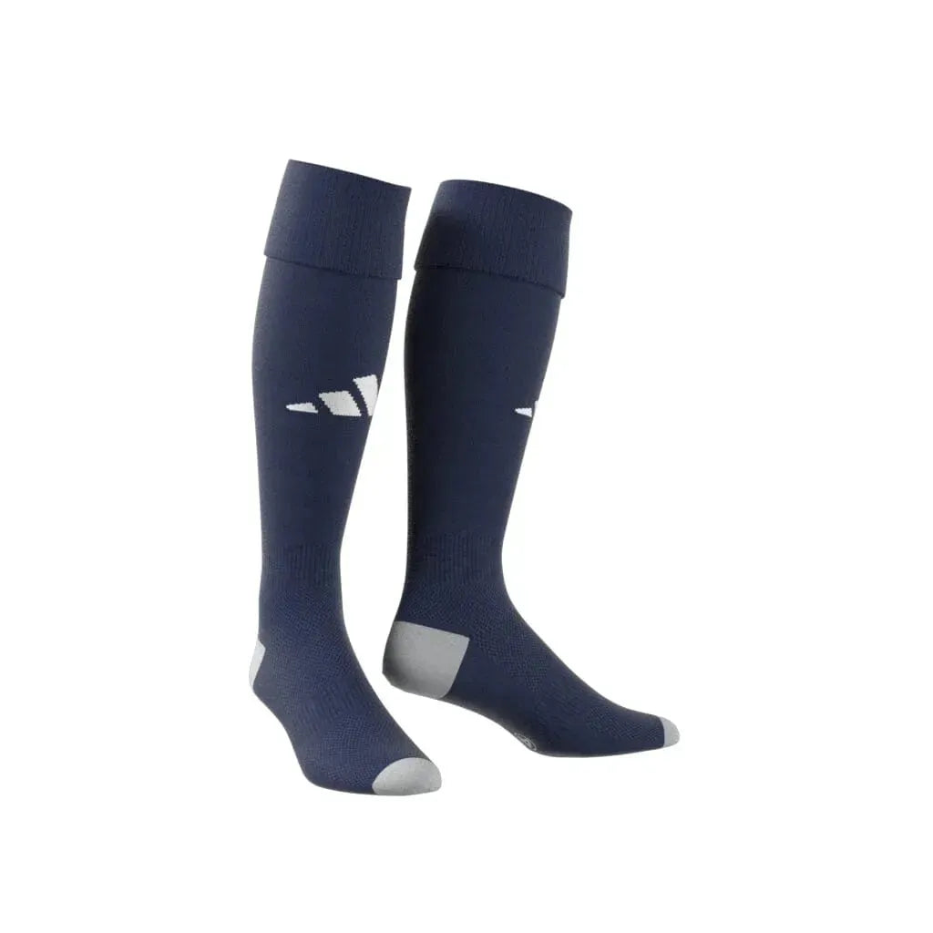 Adidas Milano 23 navy compression socks – full pair front view, Empulse™

