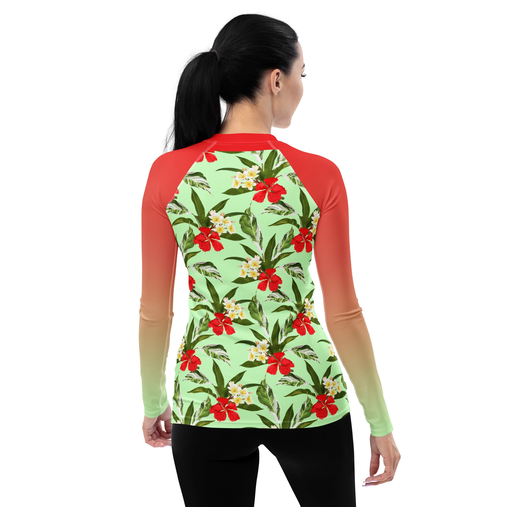 Women's Rashie - Red Hibiscus - Empulse