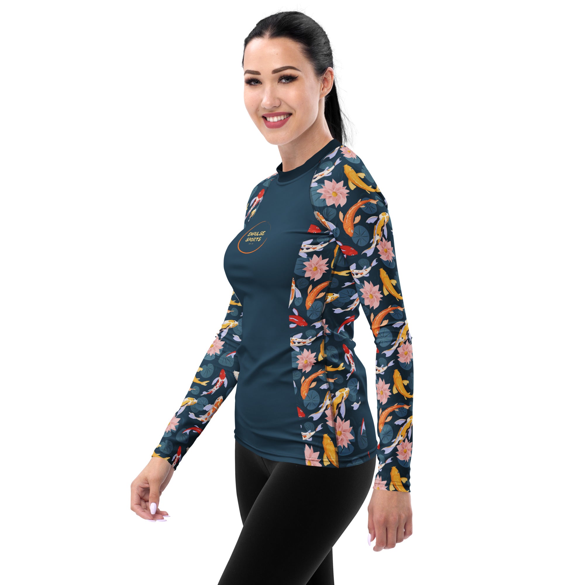 Women's Rashie - Floral Koi Fish - Empulse