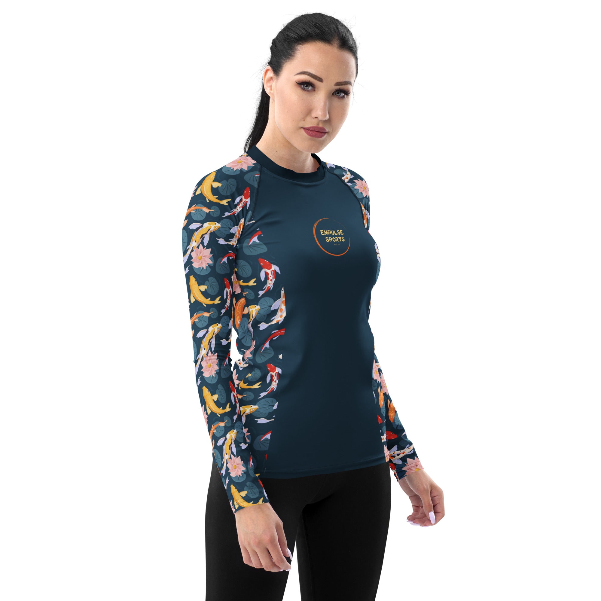 Women's Rashie - Floral Koi Fish - Empulse