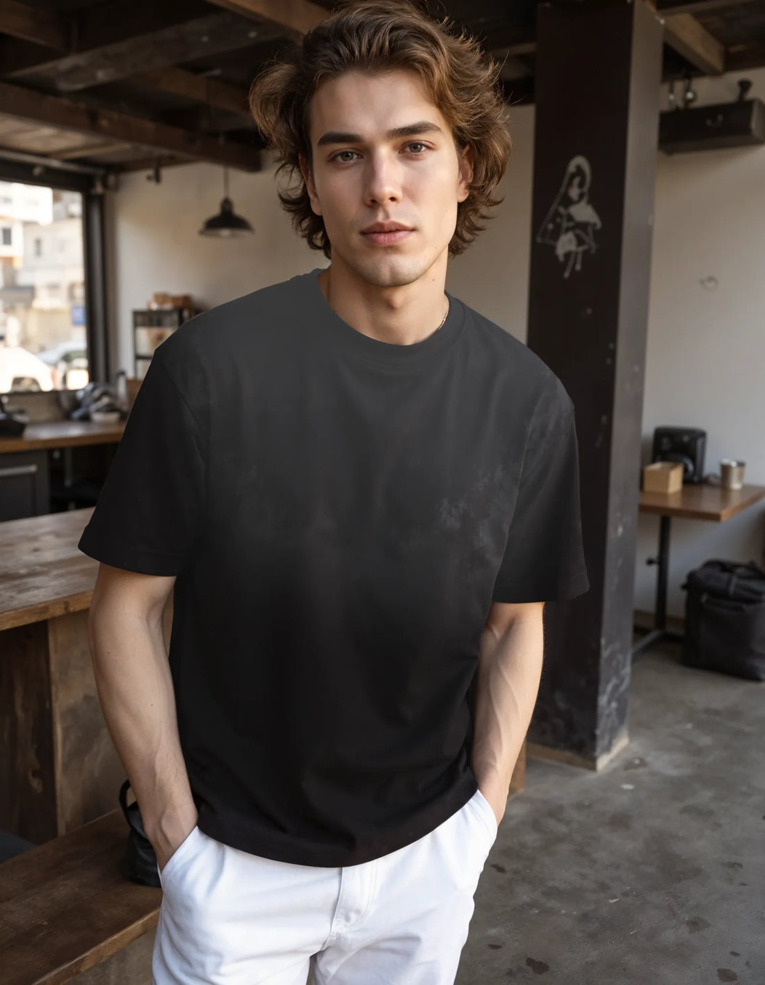 Sunfade Edge Gradient T-Shirt - Black