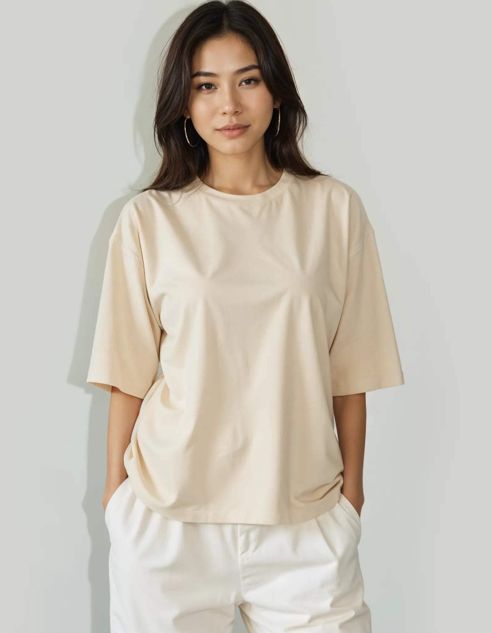 Classic Boxy Tee - Beige
