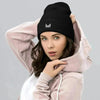 Empulse Cuffed Beanie in black, front flat view