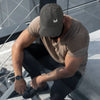 Empulse Distressed Dad Cap in charcoal grey, front view
