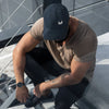 Empulse Distressed Dad Cap in navy, front view