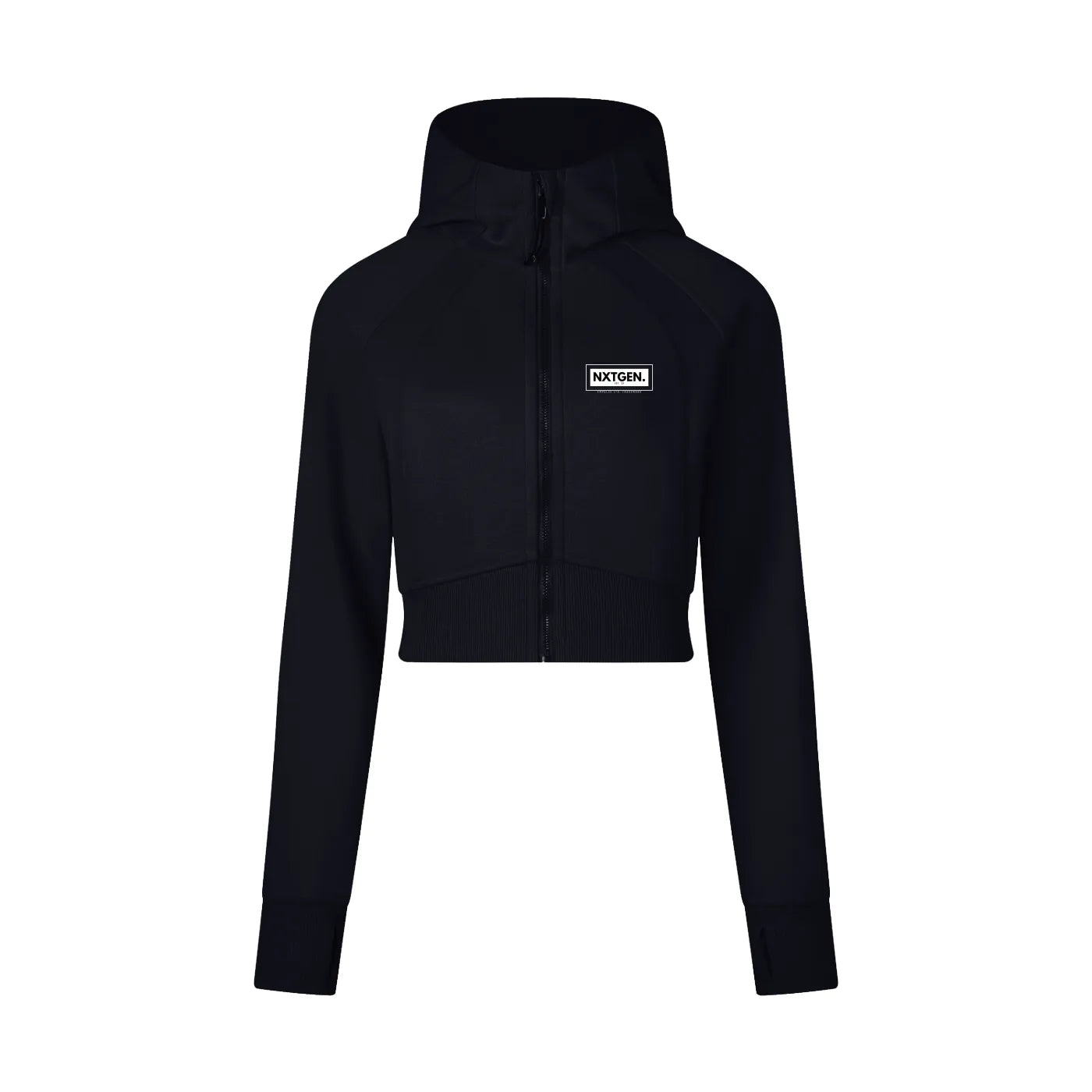 Vera Cropped Zip Hoodie – Sleek Fit, Street Edge, Custom-Ready