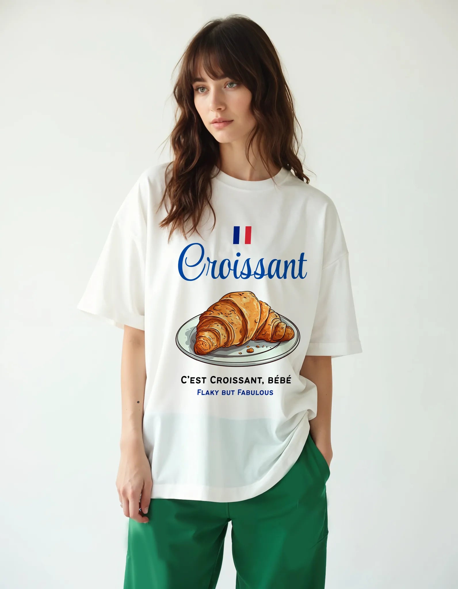 Empulse™ Croissant Sorona t-shirt worn by female model smiling in profile angle