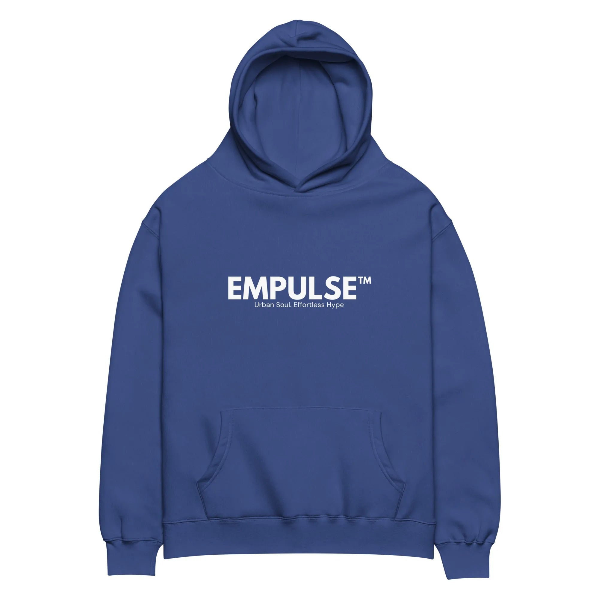 Empulse DNA Hoodie in Blue flat lay with kangaroo pocket