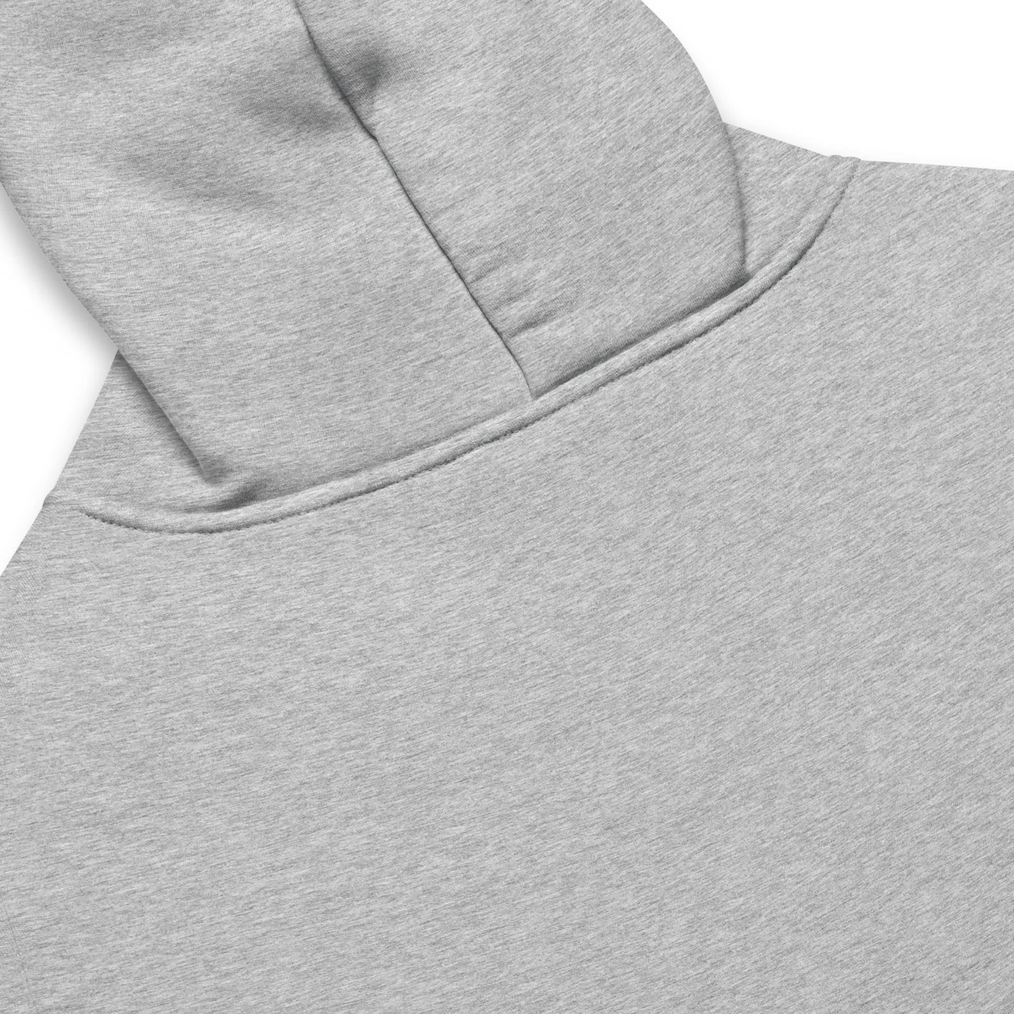Closeup of hood on grey Empulse DNA Oversized Hoodie