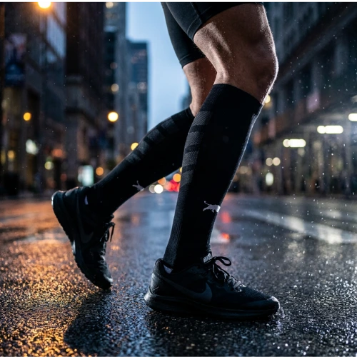 Athlete wearing Empulse El Toro black knee-high compression socks