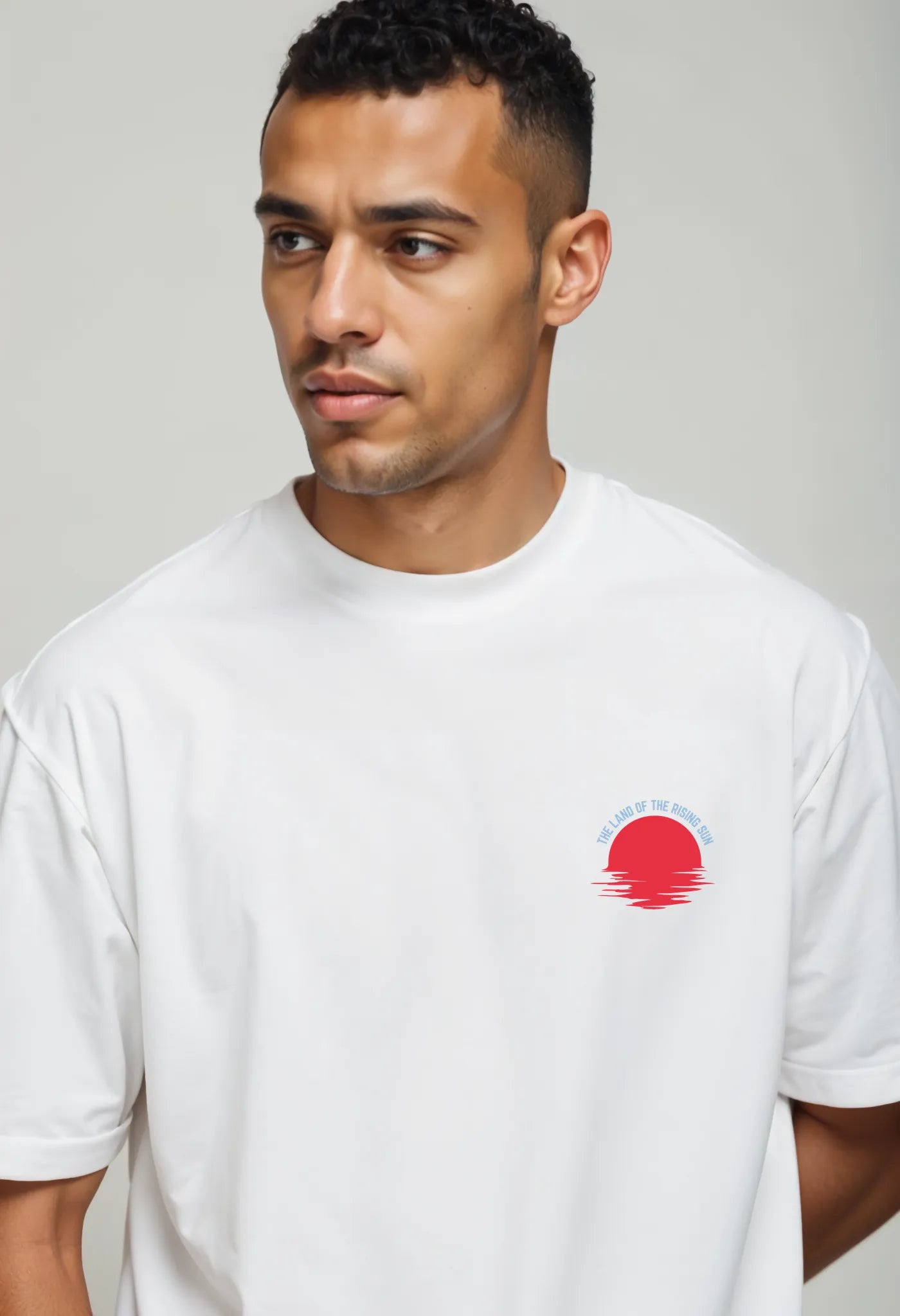 Front view of Empulse™ Japan Sorona t-shirt showing minimalist rising sun graphic

