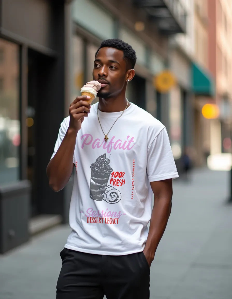 Empulse™ Sorona parfait t-shirt styled in night-time vibe with relaxed summer fit