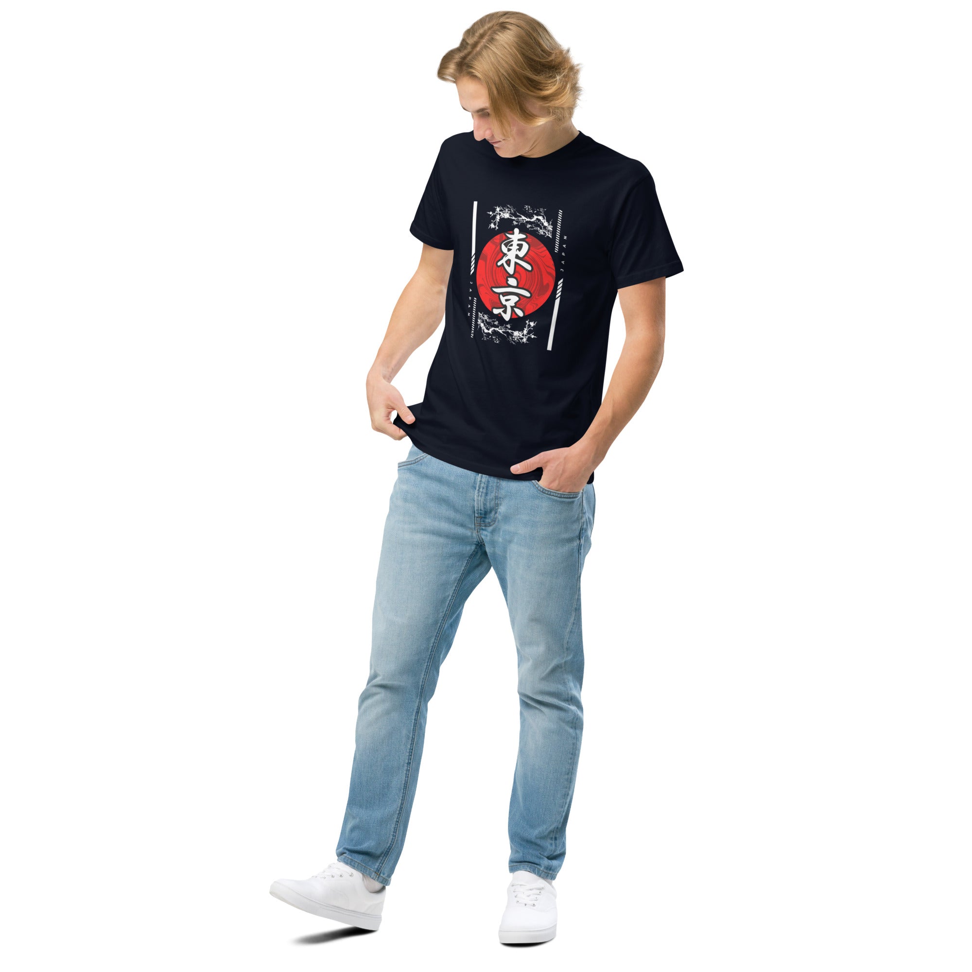 Streetwear pose featuring Empulse® Tokyo Japan kanji tee