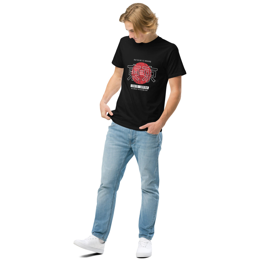 Street style in black Empulse® Tokyo Japan Heritage Tee
