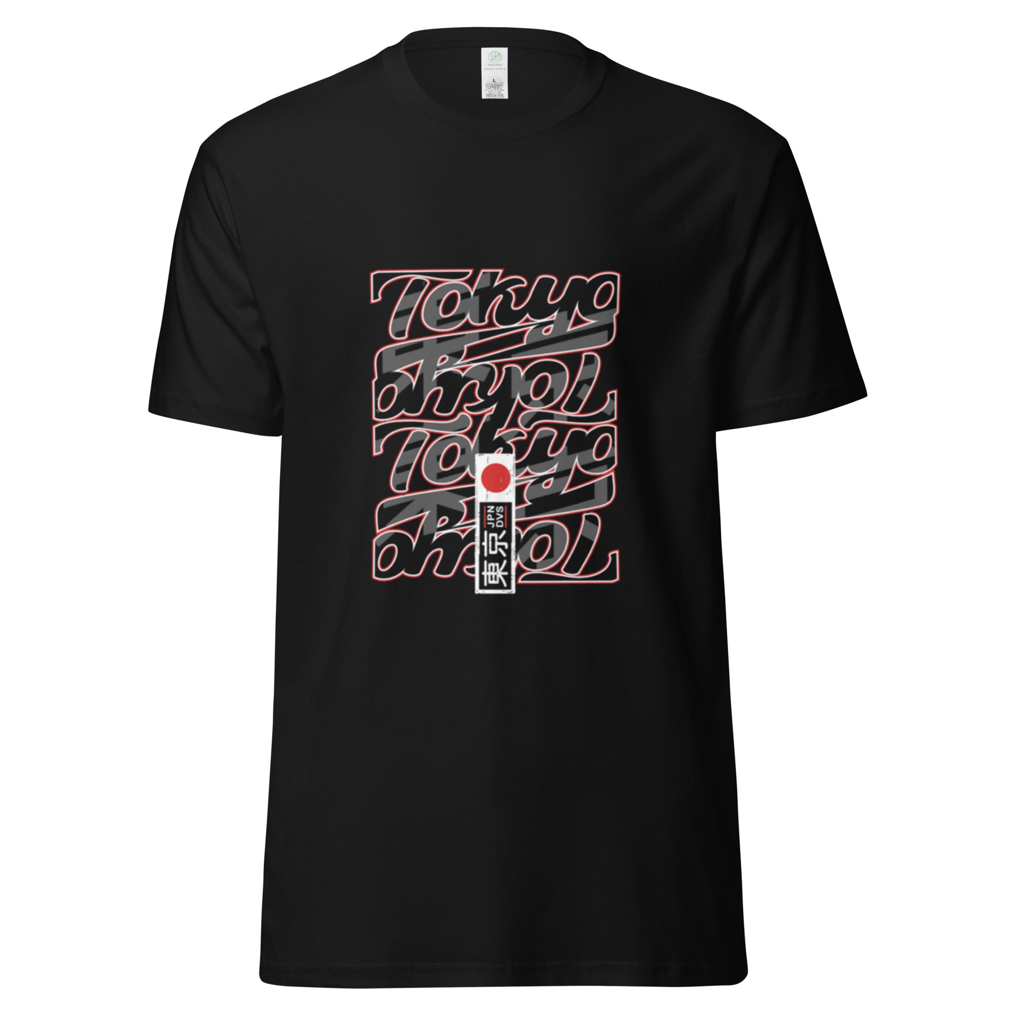 Front flat lay of Empulse® Tokyo Stacks Tee with stacked streetwear graphic