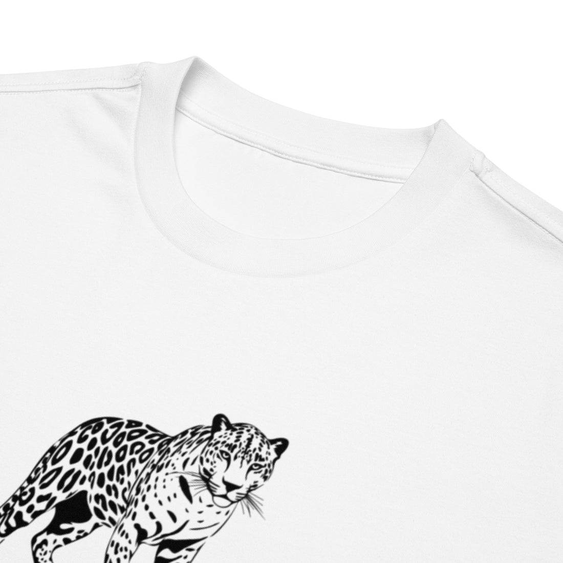 Neckline and collar detail of Empulse® Urban Streets Leopard Tee