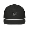 Empulse Golf Rope Cap in black and white, front view