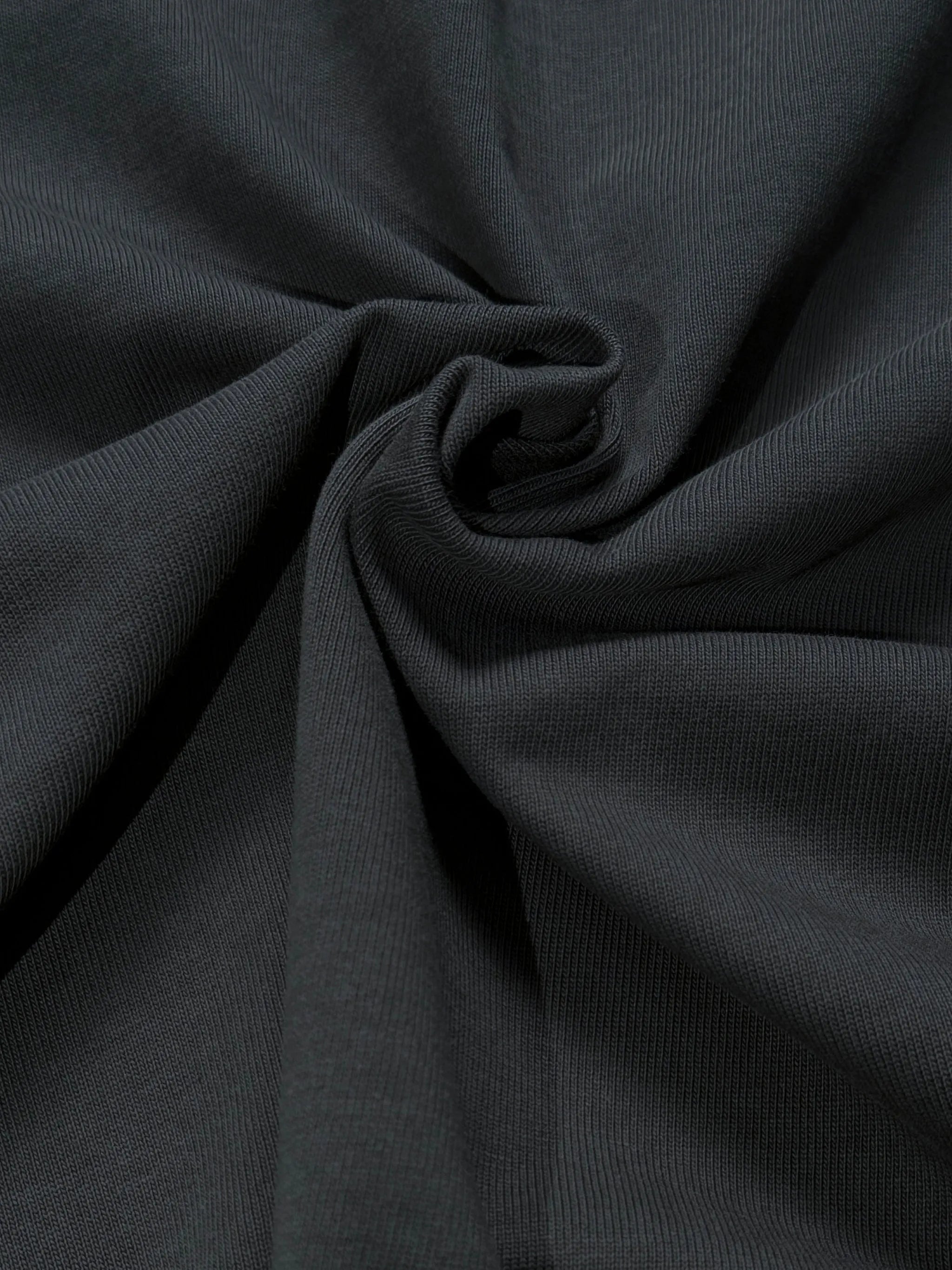 Knitted Ribbed Collar Tee - Grey